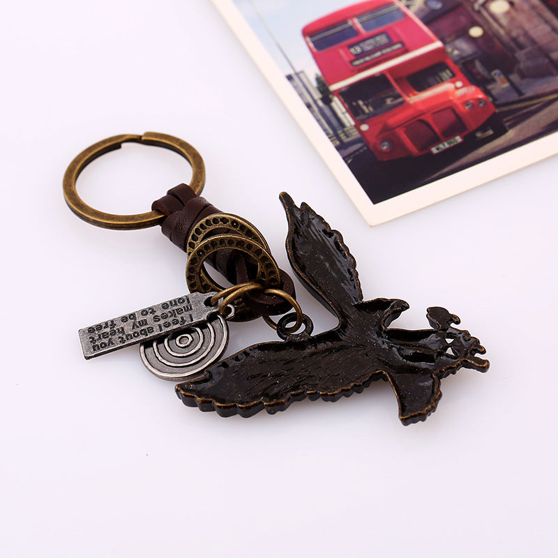 Wholesale Alloy Bronze Eagle Keychain